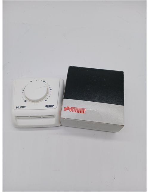 VEMER VE019600 KLIMA 3 – Termostato Mecánico de Ambiente a Membrana de Gas para Calefacción y Aire Acondicionado, Blanco