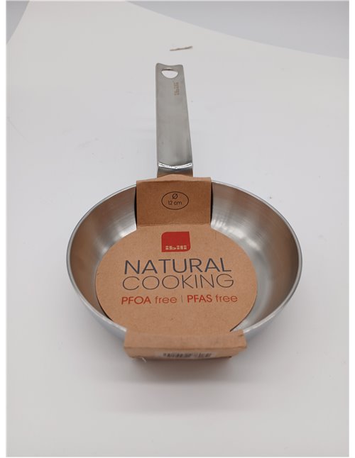 IBILI - Blinis Tricapa Triply Natural 12 cm Frying Pan, Stainless Steel, Suitable for Induction, Non-Stick
