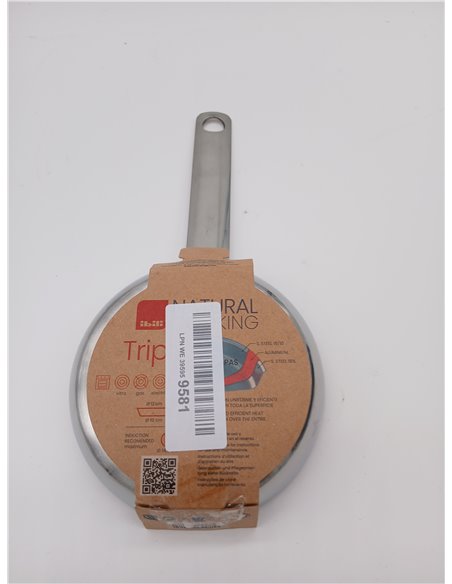 IBILI - Blinis Tricapa Triply Natural 12 cm Frying Pan, Stainless Steel, Suitable for Induction, Non-Stick