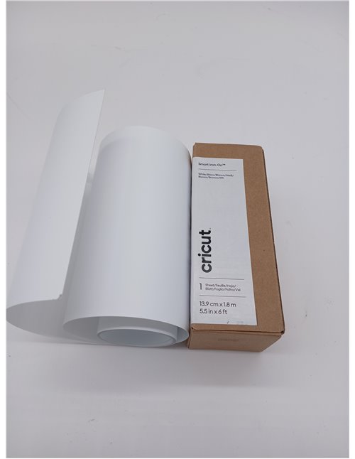 Cricut Joy Smart Vinilo Textil Blanco - Rollo HTV Termoadhesivo para Camisetas - 30.5 cm x 1.8 m