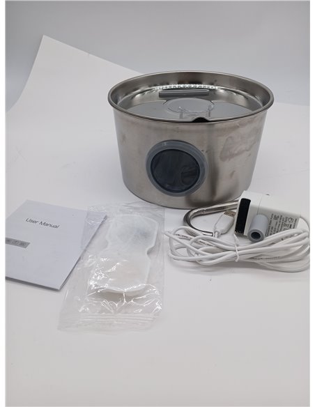Fuente para Gatos Acero Inoxidable: Bebedero Gatos Automatico - 2.2L Fuente Gato Silencioso - Fuentes de Agua para Gato con 1 Fi