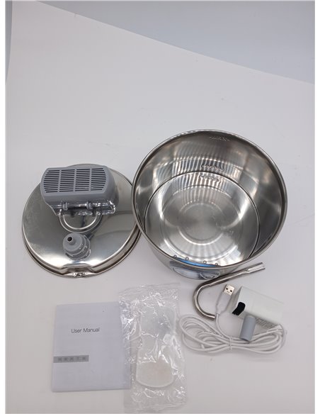 Fuente para Gatos Acero Inoxidable: Bebedero Gatos Automatico - 2.2L Fuente Gato Silencioso - Fuentes de Agua para Gato con 1 Fi