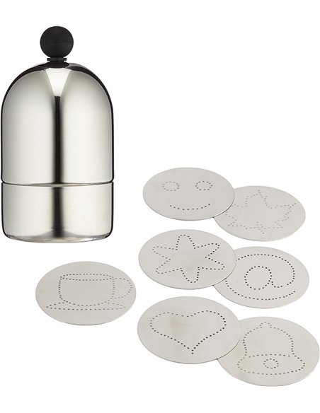 PADERNO 42923-07 Dosificador Cacao con 7 máscaras, Acero INOX, 6.5 cm