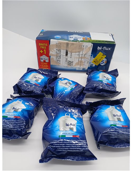 LAICA Filtros de Agua bi-flux (Pack 6) – Conserva Sales Minerales Esenciales, Reduce la Cal, Cloro y Metales Pesados – Compatibl