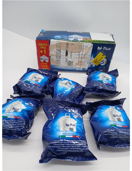LAICA Filtros de Agua bi-flux (Pack 6) – Conserva Sales Minerales Esenciales, Reduce la Cal, Cloro y Metales Pesados – Compatibl