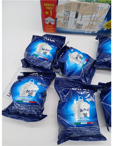 LAICA Filtros de Agua bi-flux (Pack 6) – Conserva Sales Minerales Esenciales, Reduce la Cal, Cloro y Metales Pesados – Compatibl