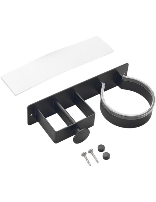 Estante de pared para secador de pelo de fácil instalación, soporte de aluminio para baños
