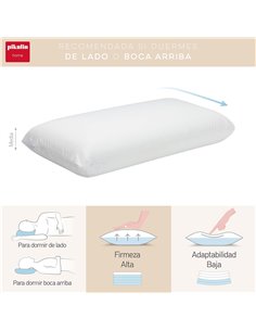 Pikolin Home - Almohada Viscoelástica 70 cm (1 Unidad), de Hotel - Adaptabilidad al Cuello, Hipoalergénica, Firmeza Alta, para