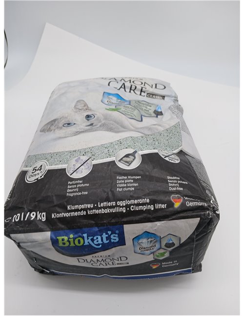 Biokat's Diamond Care Classic, para gatos, sin fragancia - Arena fina con carbón activo y aloe vera 1 saco (1 x 10 l)