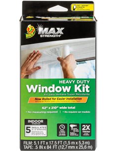Duck Brand 287455 MAX Strength Kit de Aislamiento de Ventana, 5, Transparente
