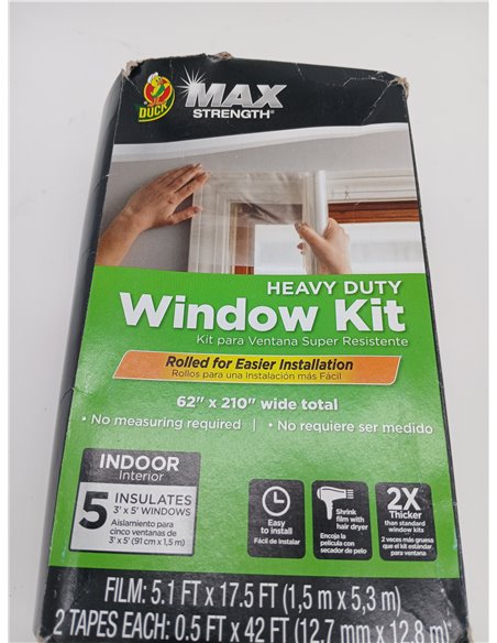 Duck Brand 287455 MAX Strength Kit de Aislamiento de Ventana, 5, Transparente