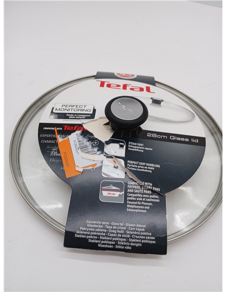 Tefal 28097712 Tapa de Vidrio Compatible, Salida de Vapor, 28 cm - Transparente