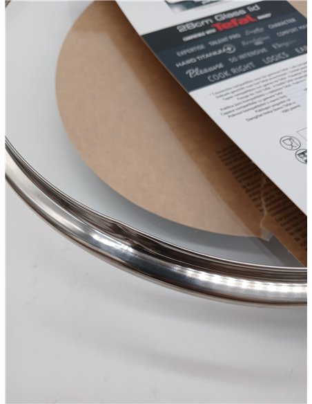 Tefal 28097712 Tapa de Vidrio Compatible, Salida de Vapor, 28 cm - Transparente
