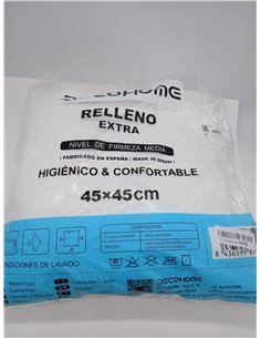 Relleno de Cojín de Fibra Hueca Siliconada de Alta Recuperación, Indeformable, Suave, Mullido, Antialérgico, Antipolillas, Cojín 2