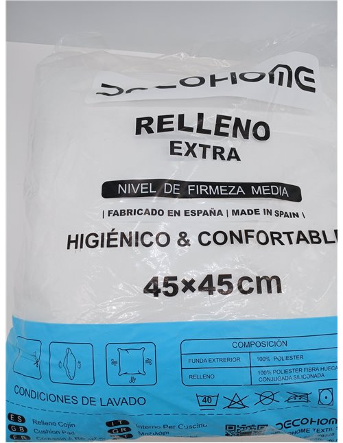 Relleno de Cojín de Fibra Hueca Siliconada de Alta Recuperación, Indeformable, Suave, Mullido, Antialérgico, Antipolillas, Cojín
