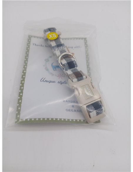 Unique style paws Collar para perro con cierre rápido de algodón marrón a cuadros regalo duradero bonito collar para perros pequ