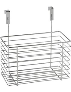 WENKO Cesto para colgar, formato grande, Metal cromado, 24 x 24.5 x 15 cm, Cromo