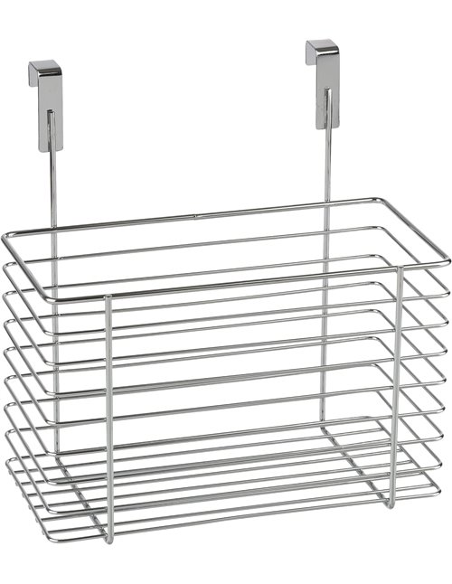 WENKO Cesto para colgar, formato grande, Metal cromado, 24 x 24.5 x 15 cm, Cromo