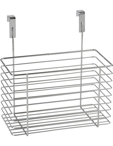 WENKO Cesto para colgar, formato grande, Metal cromado, 24 x 24.5 x 15 cm, Cromo