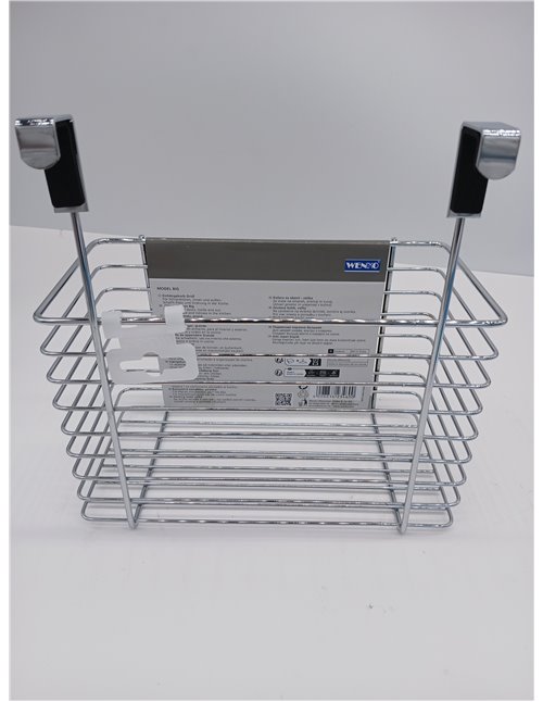 WENKO Cesto para colgar, formato grande, Metal cromado, 24 x 24.5 x 15 cm, Cromo