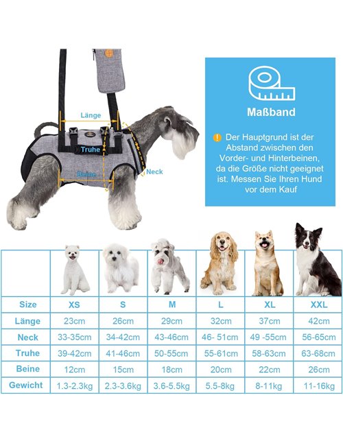 (XXL) Ownpets Arnés de Elevación para Perros Grande, Arnés de Cuerpo Entero Perro, Arnes Ayuda Perro, Arnes de Transporte 