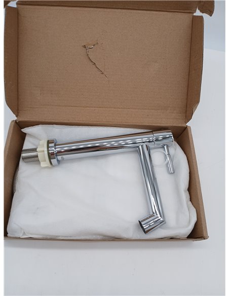 Ulytid Grifo Lavabo Alto Cromado, Grifo de Baño Giratorio de 360° para Lavabos Elevados, Mezclador Monomando de Acero Inoxidable