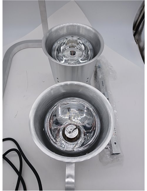 Lacor - 69061 - Lámpara Calentamiento Infrarojos Doble, Mantiene calientes los platos, cubetas, Altura regulable entre 39 y 53 c
