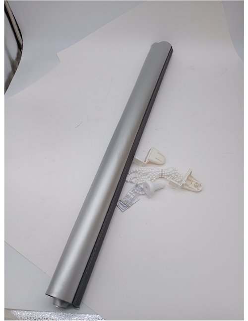 Deco Company Thermal Roller Blind, No Drilling, Clamp Mount, Optimal Light Reflection, Energy Saving, Opaque, All Mounting Parts