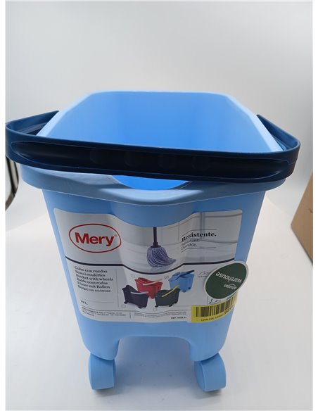 Mery | Cubo para Fregona con Ruedas Giratorias | Cubo Escurridor Amplio | Resistencia Máxima | Polipropileno | Capacidad 14 Litr