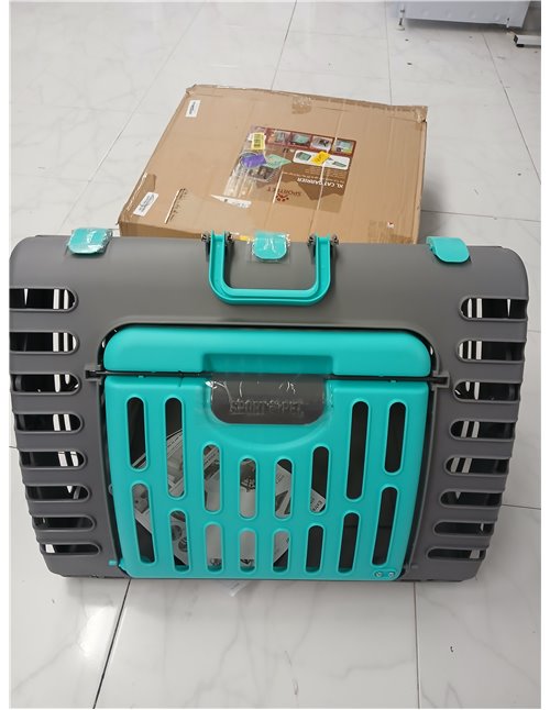 SportPet Designs - Transportín Plegable de Viaje para Gatos – Puerta Delantera Plegable de plástico, Cama Impermeable