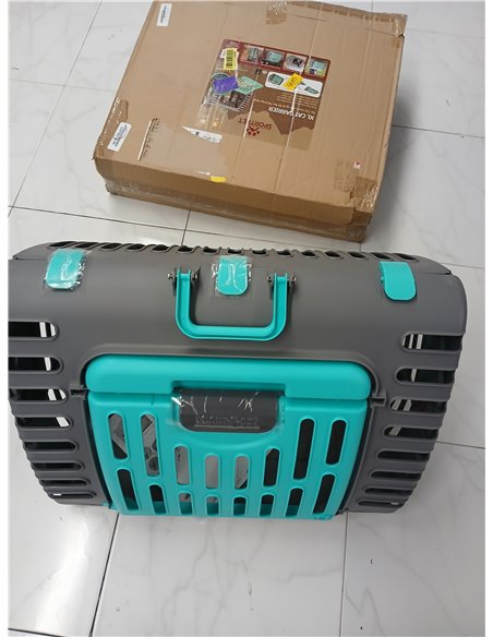 SportPet Designs - Transportín Plegable de Viaje para Gatos – Puerta Delantera Plegable de plástico, Cama Impermeable