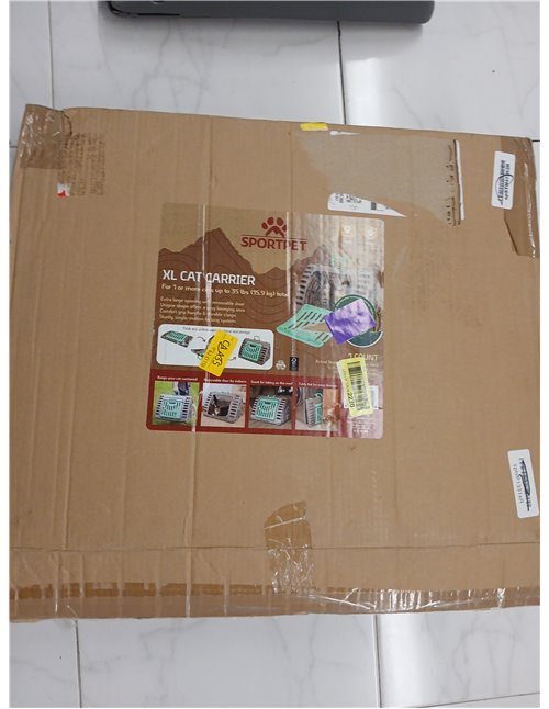 SportPet Designs - Transportín Plegable de Viaje para Gatos – Puerta Delantera Plegable de plástico, Cama Impermeable