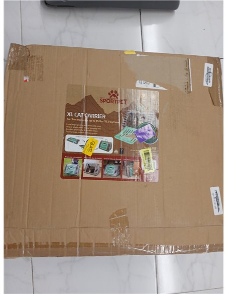 SportPet Designs - Transportín Plegable de Viaje para Gatos – Puerta Delantera Plegable de plástico, Cama Impermeable