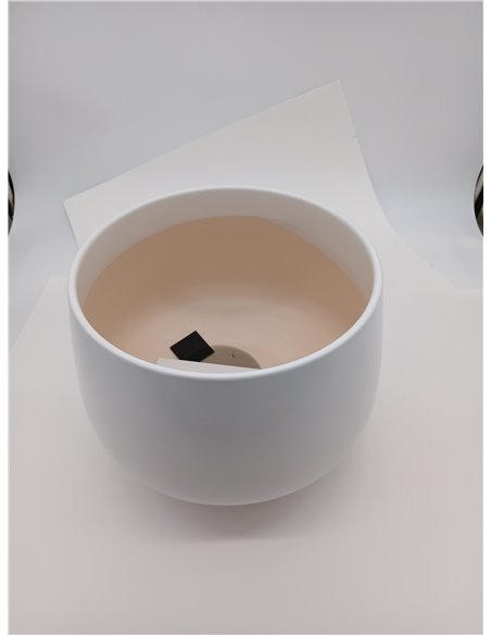 LE TAUCI Maceta de Cerámica Esmaltada, Maceta de 30 cm con Orificio de Drenaje y Plato, Maceta de Interior Duradera para Decorac