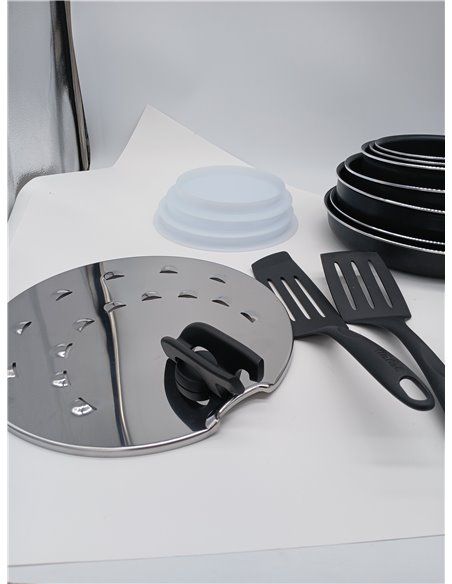 Tefal Ingenio Easy On Set of 3 Frying Pans 22/26/28 cm + 3 Saucepans 16/18/20 cm + Stew Pot 24 cm + Wok 26 cm + 9 Accessories, N