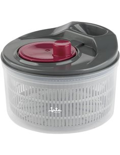 JATA HOGAR HACC4554 - Centrifugadora de Ensalada 3L, Escurridor de Verduras Manual con Manivela, Secador de Lechuga, Sin BPA, Fá