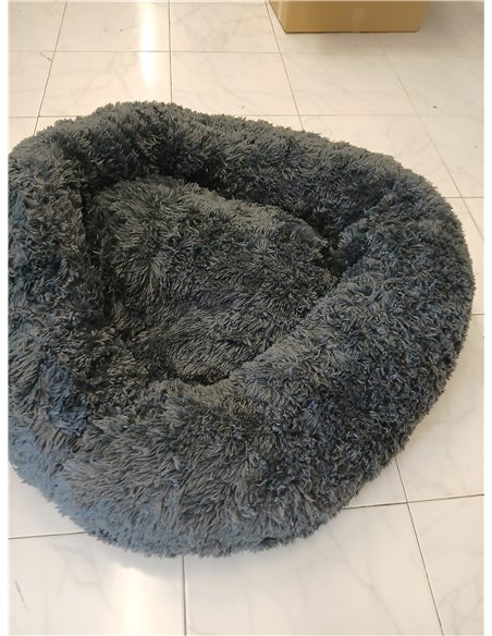 lionto Cama Tipo Donut para Perros y Gatos, Cama Redonda mullida para Mascotas pequeñas y Grandes, Ø 100 cm, cojín Suave de Felp