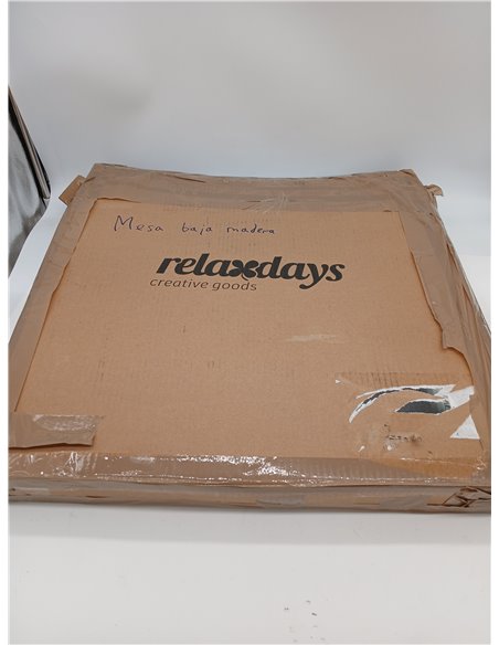 Relaxdays Mesa Centro Redonda, 2 estantes, Efecto Madera y Metal, 55x55x55 cm, marrón/Negro