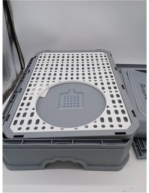 Mobiclinic® Pets, Arenero Gatos Cubierto, Cajón extraíble, Incluye Pala, Catbox, Doble Entrada Frontal y Superior con Tapa, Reji