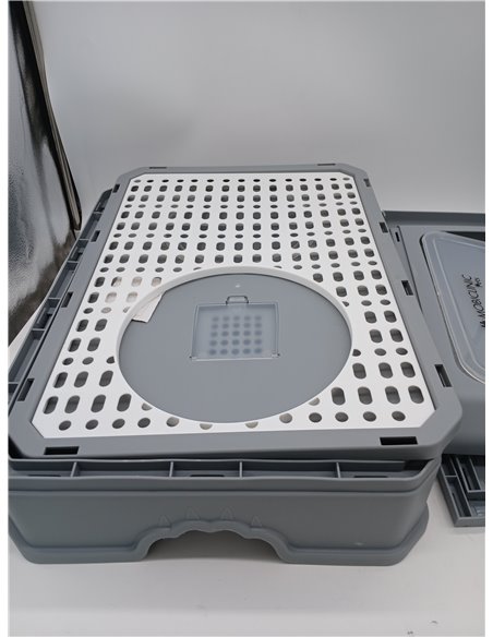 Mobiclinic® Pets, Arenero Gatos Cubierto, Cajón extraíble, Incluye Pala, Catbox, Doble Entrada Frontal y Superior con Tapa, Reji