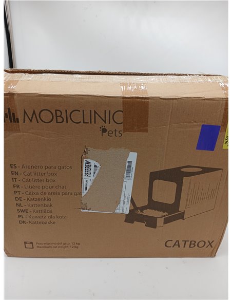 Mobiclinic® Pets, Arenero Gatos Cubierto, Cajón extraíble, Incluye Pala, Catbox, Doble Entrada Frontal y Superior con Tapa, Reji