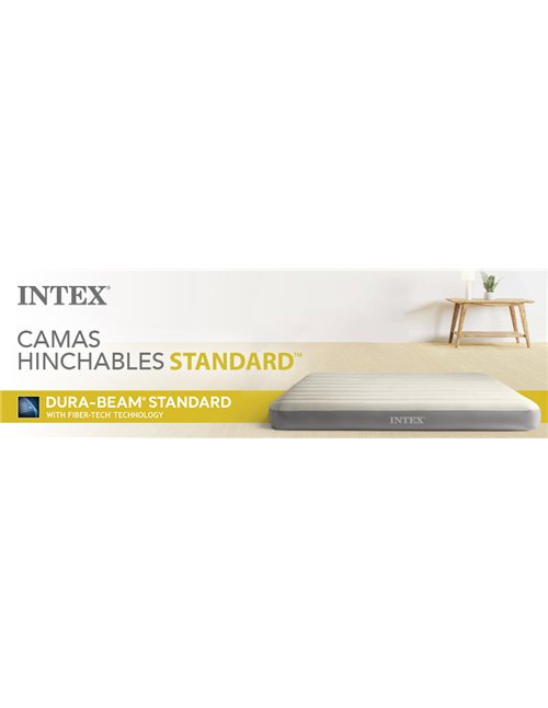 INTEX Colchón Inflable con Hinchador Integrado Fiber-Tech Downy