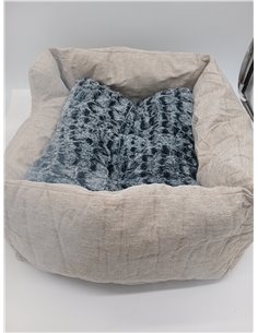 lionto Cama para Perro cojín de Piso Reversible, (S) 60x50 cm Beige 2