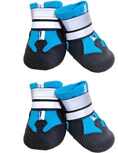 Zapatos para Perros, Juego de 4 Botas Perro, Patucos Perros con Correas Reflectantes Ajustables y Suela Antideslizante, Protecto