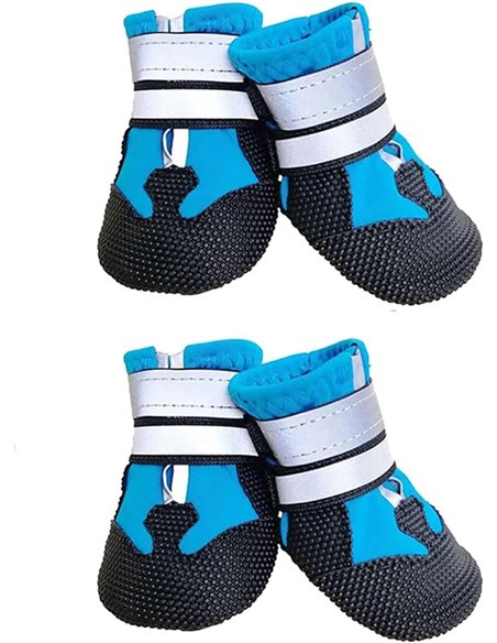 Zapatos para Perros, Juego de 4 Botas Perro, Patucos Perros con Correas Reflectantes Ajustables y Suela Antideslizante, Protecto