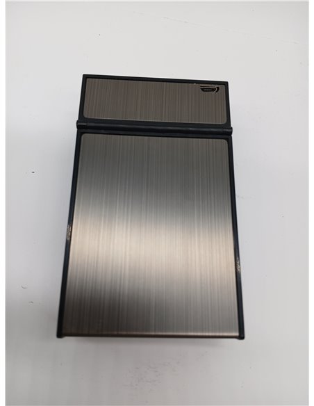  Estuche para cigarrillos con encendedor para 100 mm, capacidad magnética de 20, encendedor recargable resistente al viento