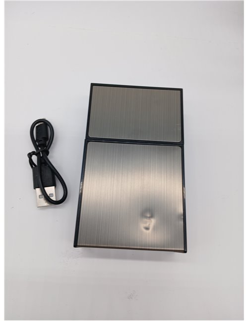  Estuche para cigarrillos con encendedor para 100 mm, capacidad magnética de 20, encendedor recargable resistente al viento