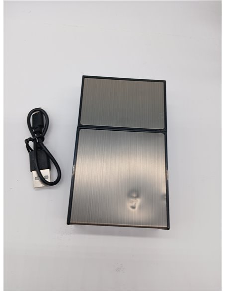  Estuche para cigarrillos con encendedor para 100 mm, capacidad magnética de 20, encendedor recargable resistente al viento