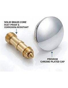 tapones de repuesto para fregadero, tapón de latón apto para 36-39 mm, para uso en cocinas y baños, tapón de lavabo cromado de 6