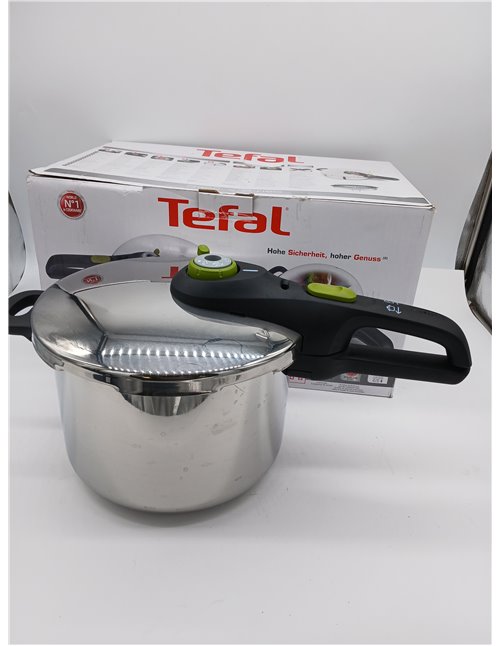 Tefal Secure 5 Neo - Olla a presión de 6L + Cestillo, Ahorro energético hasta 50%, cocción a presión, 2 programas, sistema segur